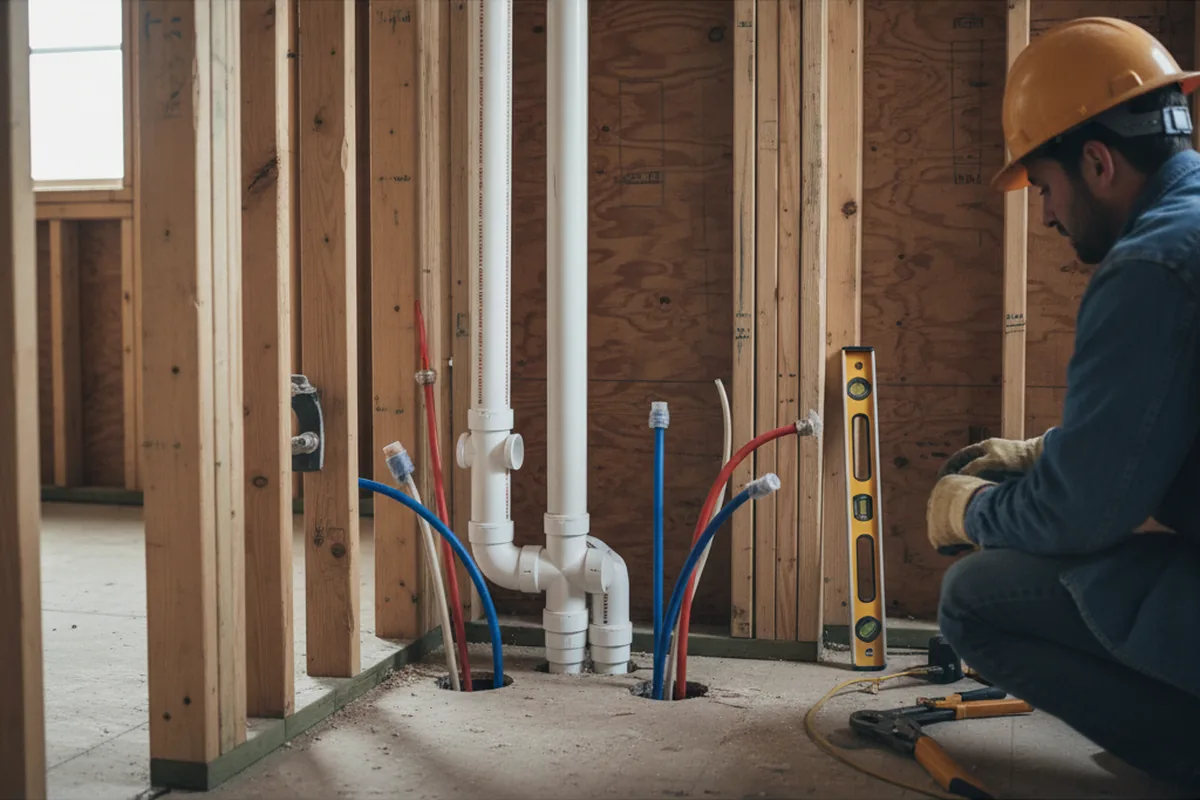 Drain and supply rough-in during Toilet Repair and Installation in Courtland
